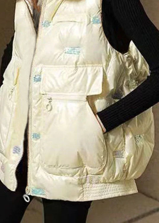 Plus Size Black Loose Warm Sequins Winter Sleeveless Puffer Vest - Image 5