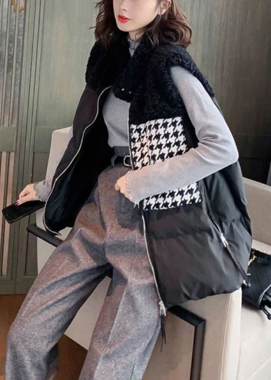 diy White Loose Pockets zippered Winter Sleeveless Puffer Vest - Image 3