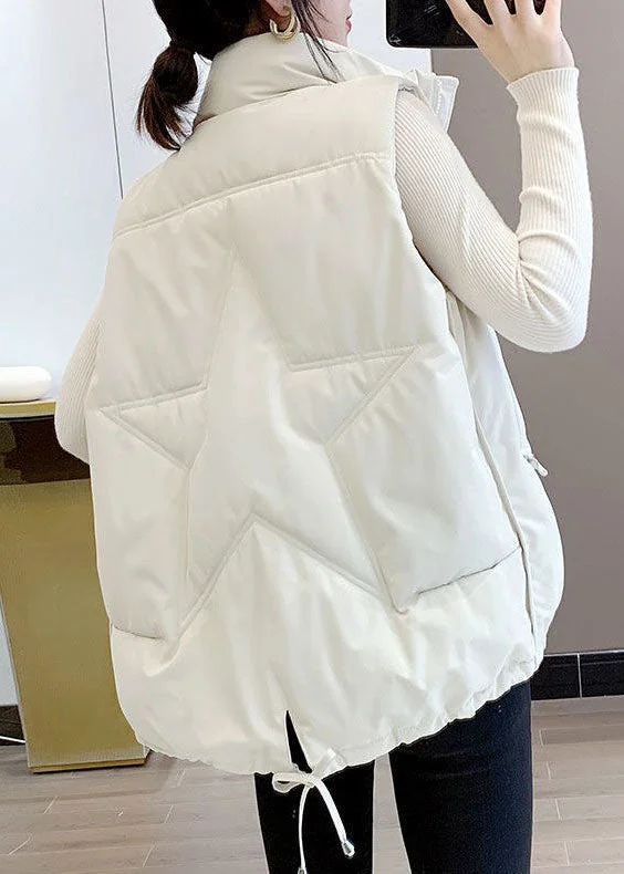 Black Casual Pockets drawstring Winter Sleeveless down vest - Image 2