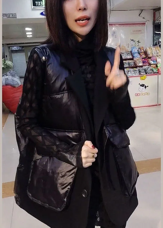 Fitted Chocolate Pockets Patchwork Winter Puffer Vest Sleeveless - Image 2