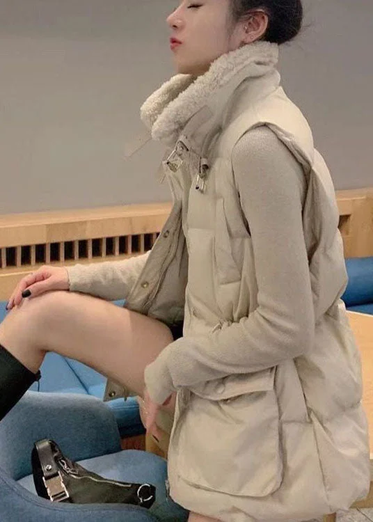 Italian Khaki fashion Thick Warm Winter Sleeveless Puffer Vest - Image 2