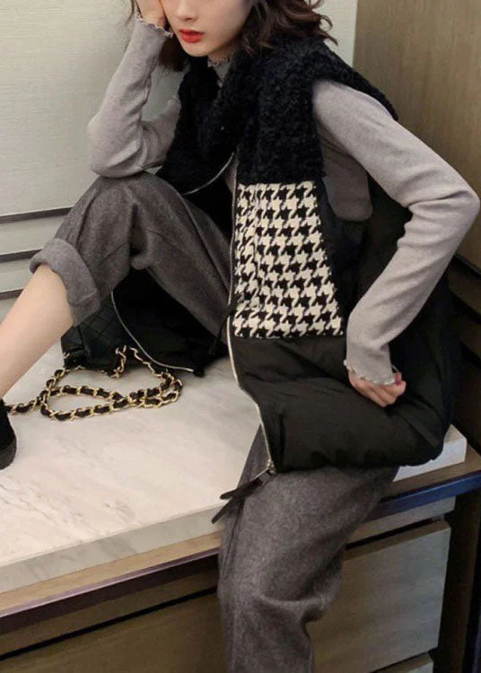 diy White Loose Pockets zippered Winter Sleeveless Puffer Vest - Image 4