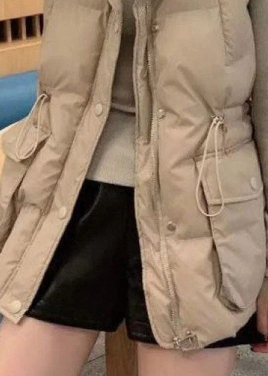 Italian Khaki fashion Thick Warm Winter Sleeveless Puffer Vest - Image 5